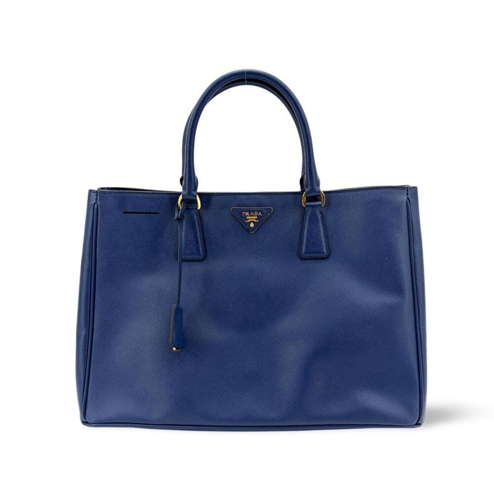 Prada Lux Open Saffiano Leather Blue Leather Tote Bag Bag